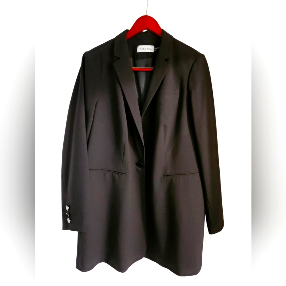 Calvin Klein Black Blazer 1 Button 16W